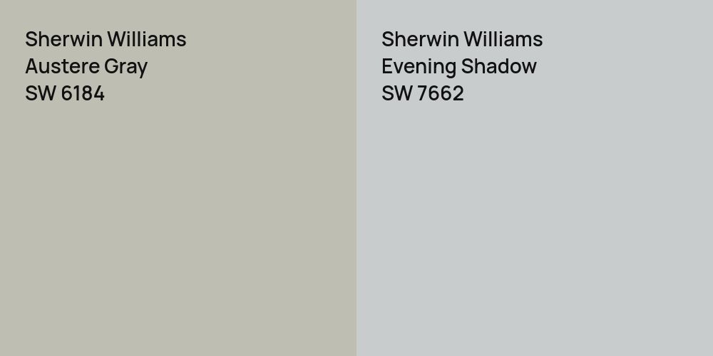 Sherwin Williams Austere Gray vs. Sherwin Williams Evening Shadow