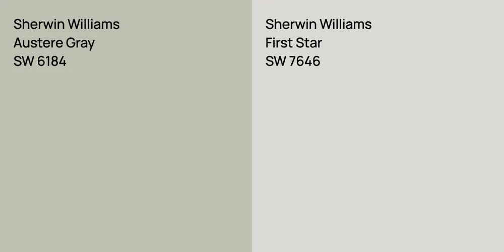 Sherwin Williams Austere Gray vs. Sherwin Williams First Star