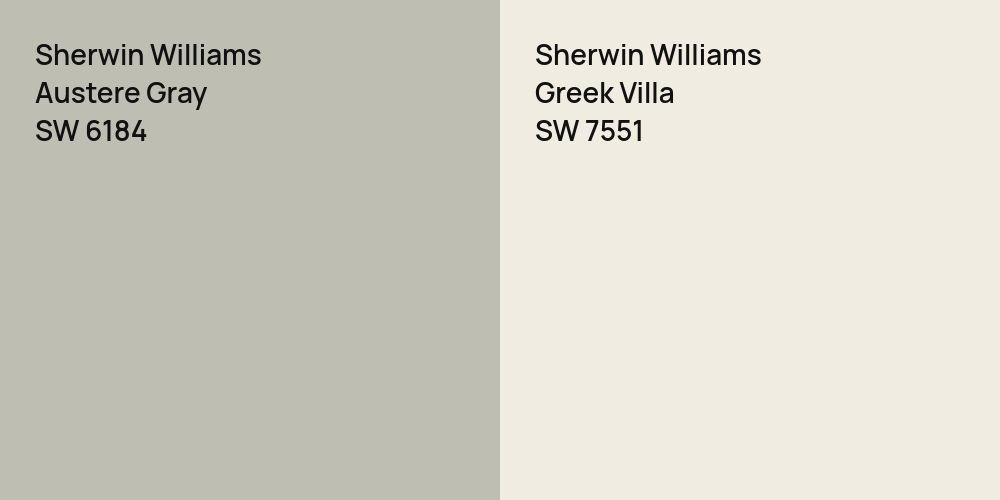 Sherwin Williams Austere Gray vs. Sherwin Williams Greek Villa