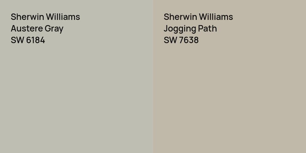 Sherwin Williams Austere Gray vs. Sherwin Williams Jogging Path