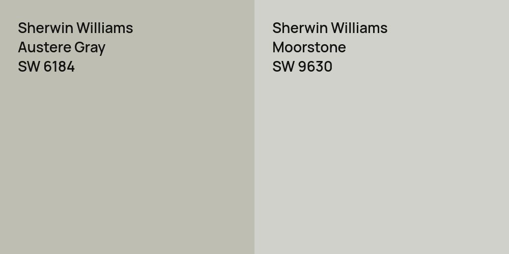 Sherwin Williams Austere Gray vs. Sherwin Williams Moorstone