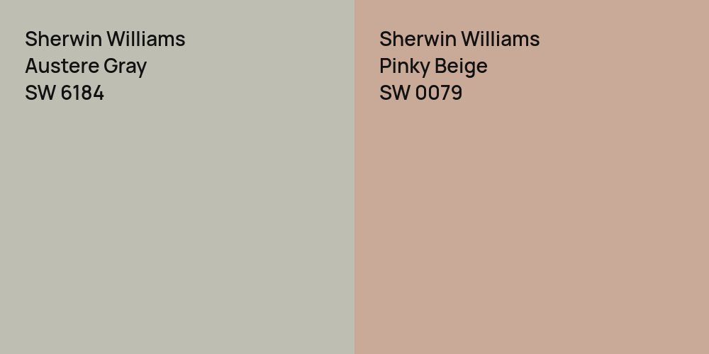 Sherwin Williams Austere Gray vs. Sherwin Williams Pinky Beige