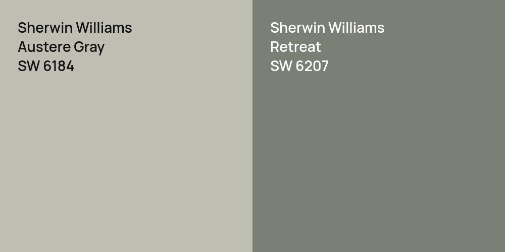 Sherwin Williams Austere Gray vs. Sherwin Williams Retreat