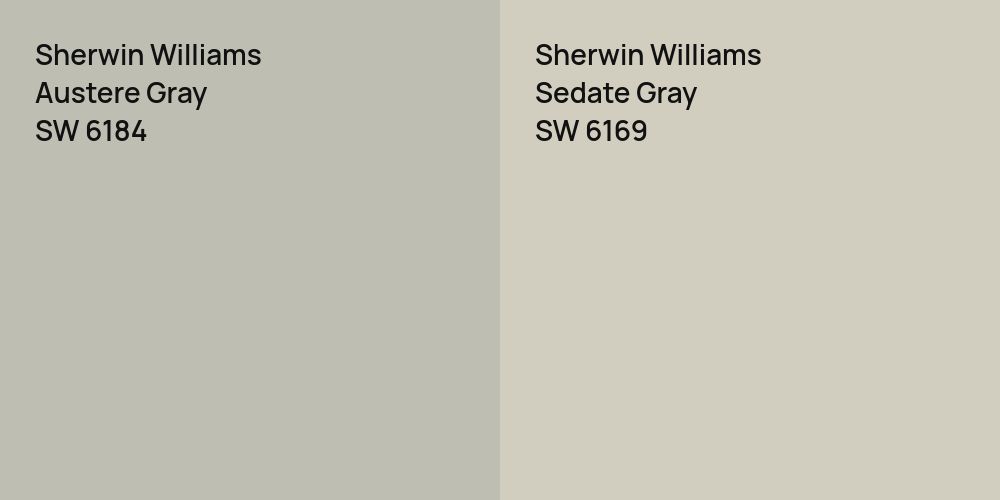 Sherwin Williams Austere Gray vs. Sherwin Williams Sedate Gray