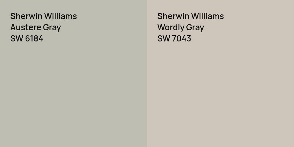 Sherwin Williams Austere Gray vs. Sherwin Williams Wordly Gray