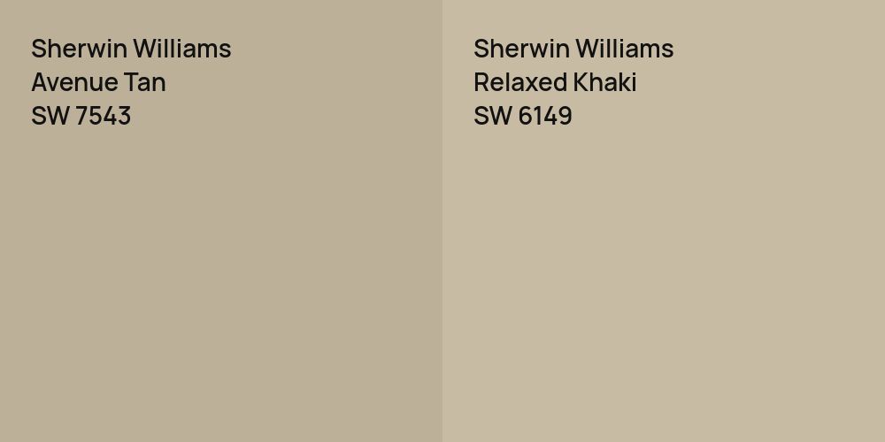 Sherwin Williams Avenue Tan vs. Sherwin Williams Relaxed Khaki