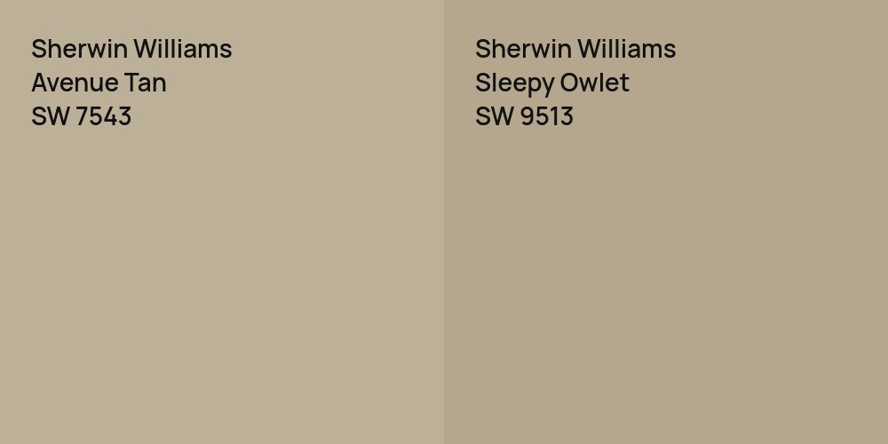 Sherwin Williams Avenue Tan vs. Sherwin Williams Sleepy Owlet