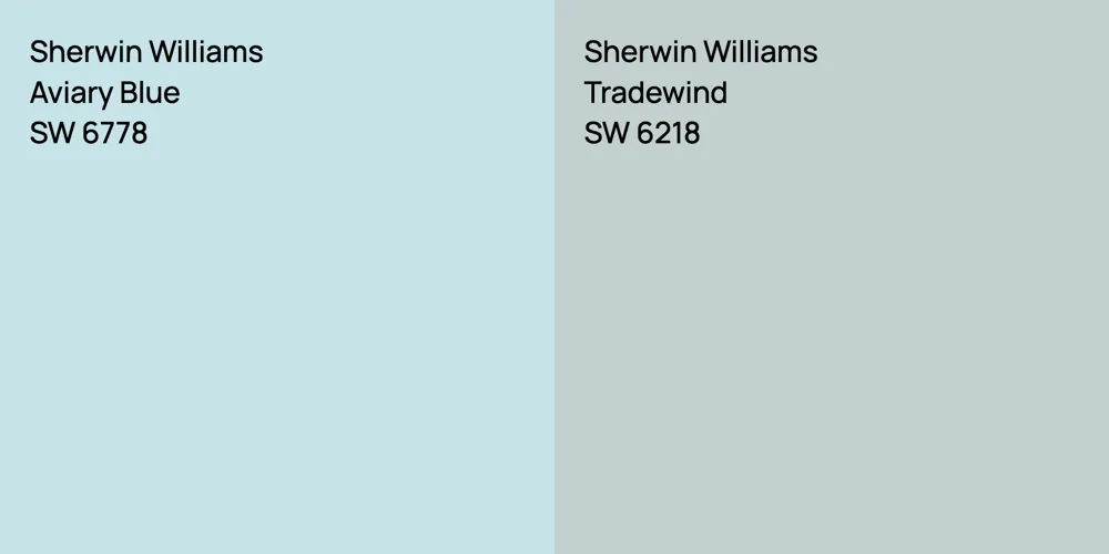 Sherwin Williams Aviary Blue vs. Sherwin Williams Tradewind