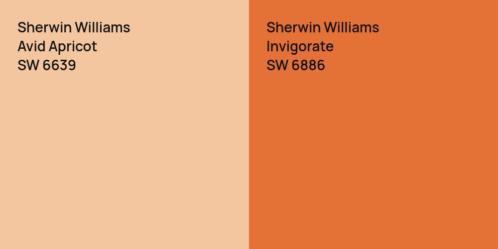 Sherwin Williams Avid Apricot vs. Sherwin Williams Invigorate