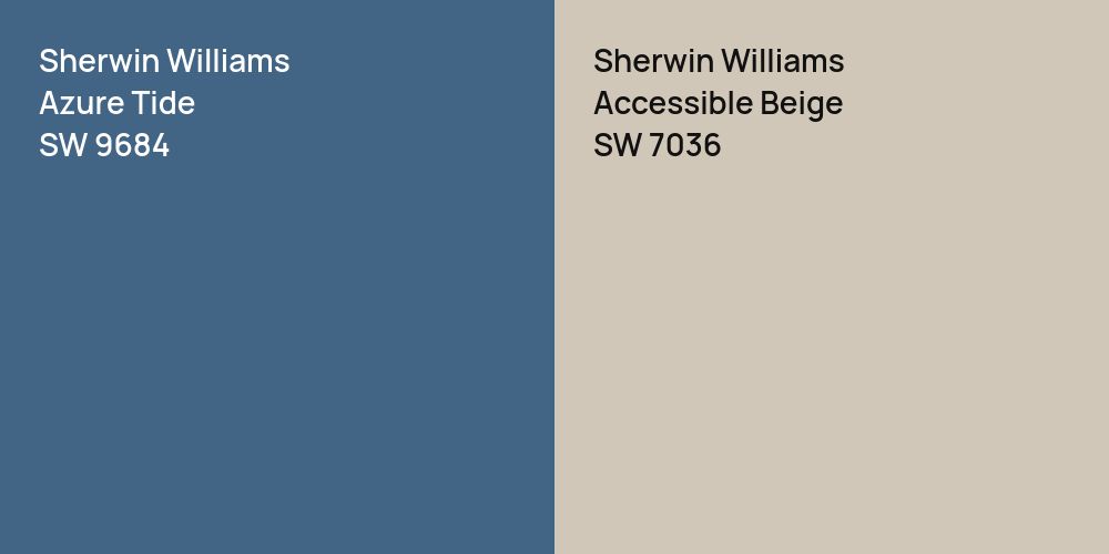 Sherwin Williams Azure Tide vs. Sherwin Williams Accessible Beige