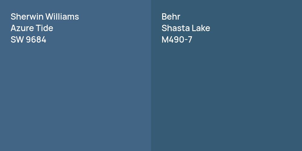 Sherwin Williams Azure Tide vs. Behr Shasta Lake