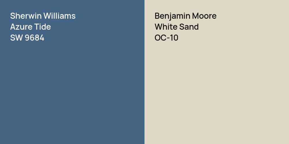 Sherwin Williams Azure Tide vs. Benjamin Moore White Sand