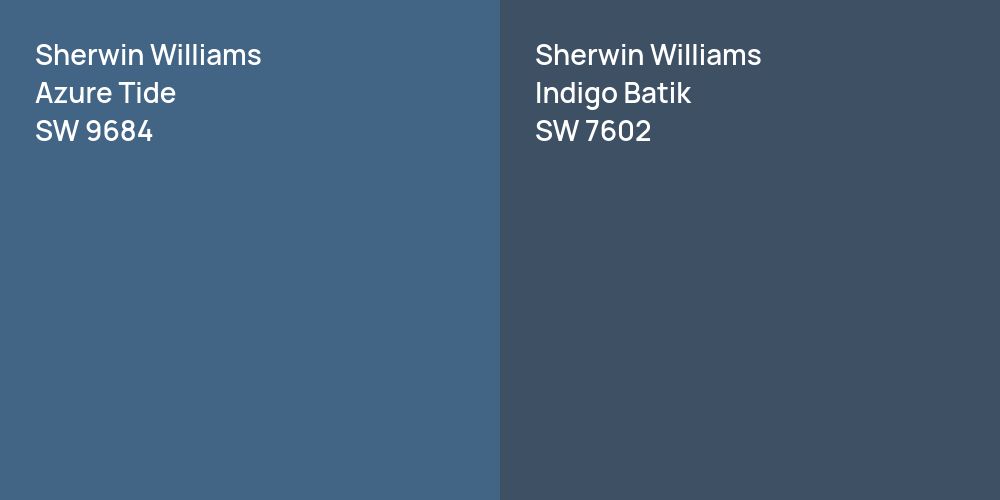 Sherwin Williams Azure Tide vs. Sherwin Williams Indigo Batik