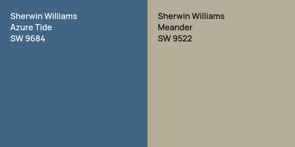 Sherwin Williams Azure Tide vs. Sherwin Williams Meander