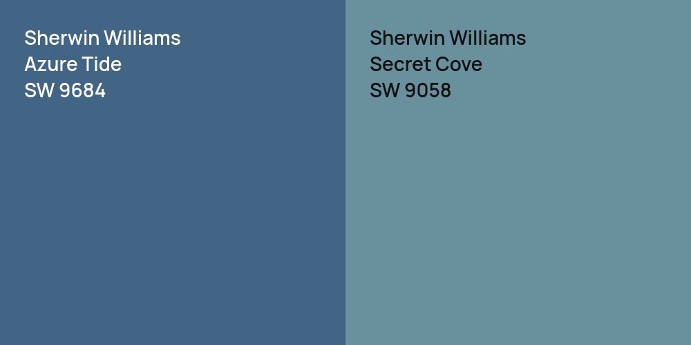 Sherwin Williams Azure Tide vs. Sherwin Williams Secret Cove