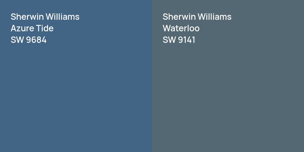 Sherwin Williams Azure Tide vs. Sherwin Williams Waterloo