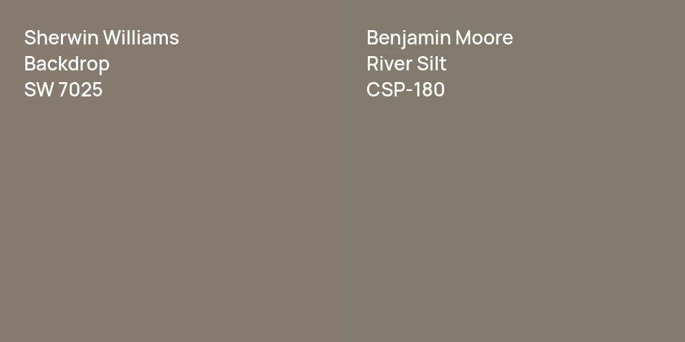 Sherwin Williams Backdrop vs. Benjamin Moore River Silt