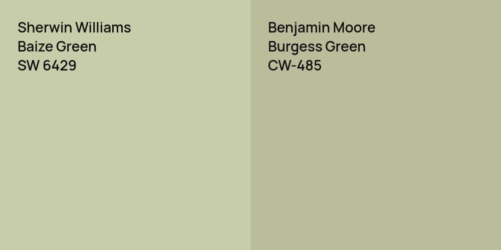 Sherwin Williams Baize Green vs. Benjamin Moore Burgess Green