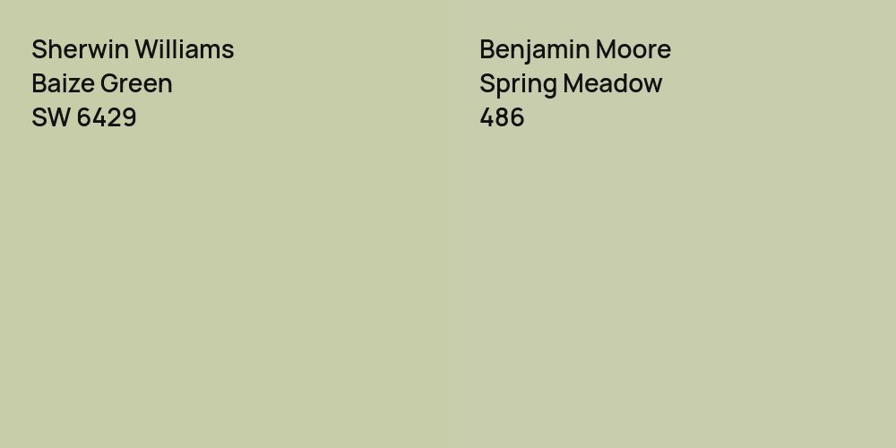 Sherwin Williams Baize Green vs. Benjamin Moore Spring Meadow