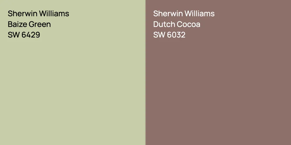 Sherwin Williams Baize Green vs. Sherwin Williams Dutch Cocoa