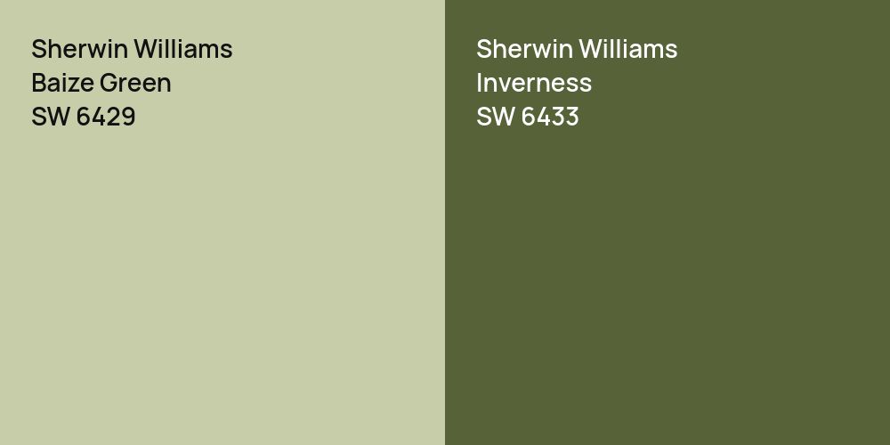 Sherwin Williams Baize Green vs. Sherwin Williams Inverness