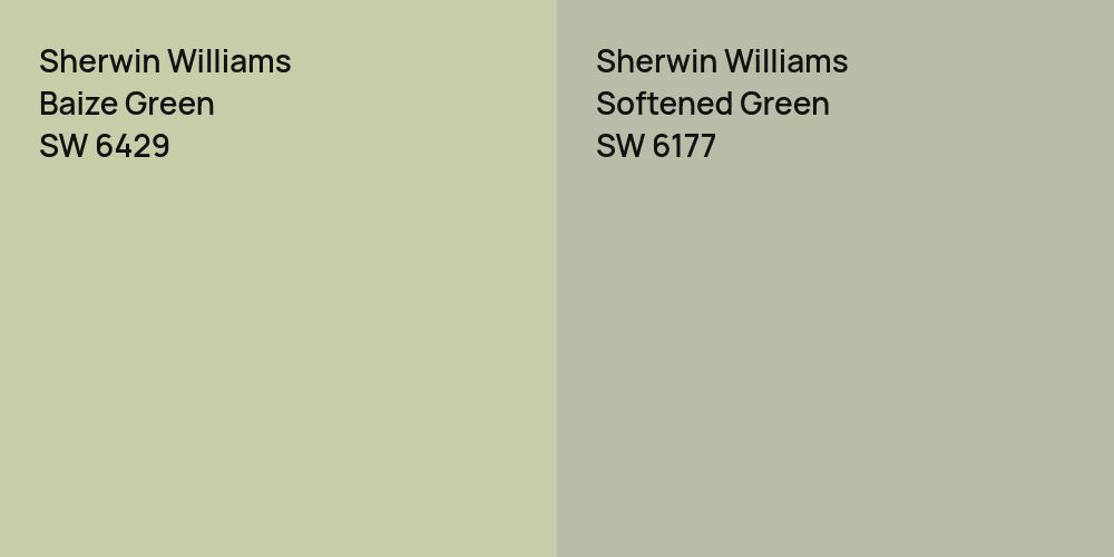 Sherwin Williams Baize Green vs. Sherwin Williams Softened Green