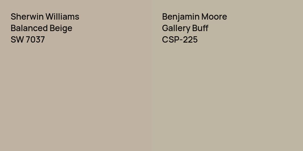 Sherwin Williams Balanced Beige vs. Benjamin Moore Gallery Buff