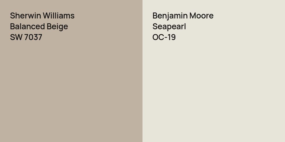 Sherwin Williams Balanced Beige vs. Benjamin Moore Seapearl