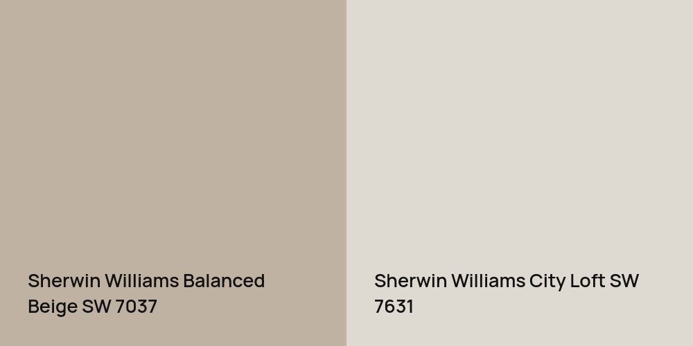 Sherwin Williams Balanced Beige vs. Sherwin Williams City Loft