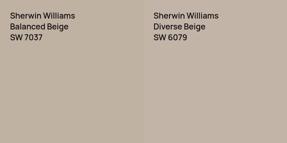 Sherwin Williams Balanced Beige vs. Sherwin Williams Diverse Beige