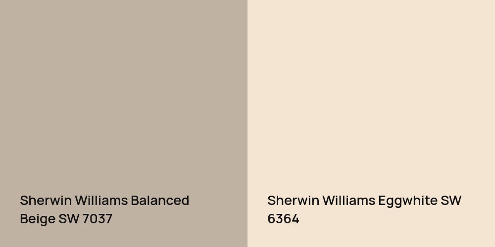 Sherwin Williams Balanced Beige vs. Sherwin Williams Eggwhite