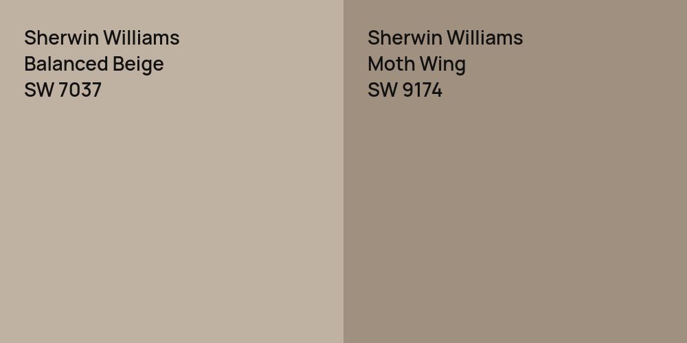 Sherwin Williams Balanced Beige vs. Sherwin Williams Moth Wing