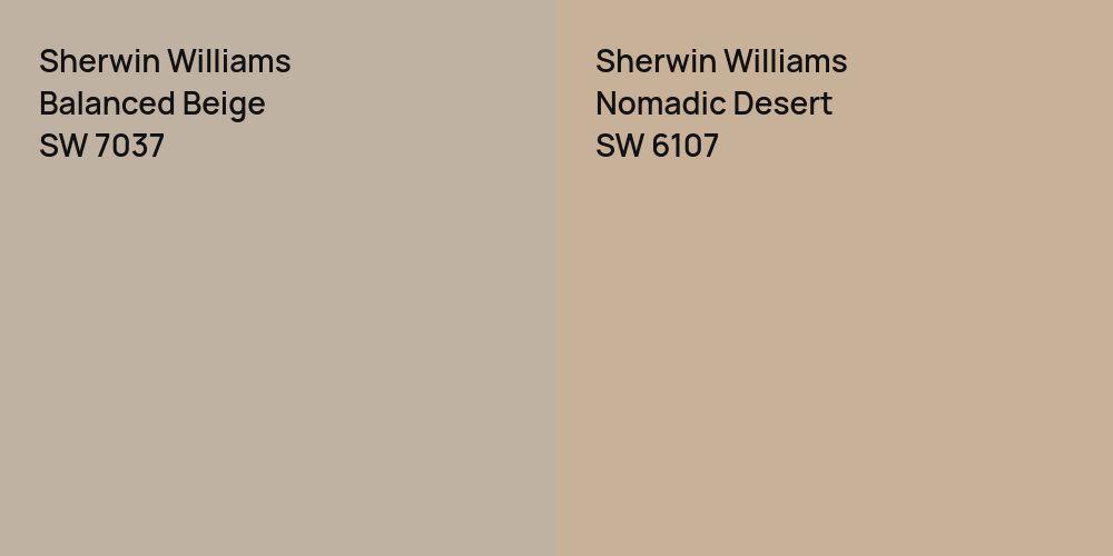 Sherwin Williams Balanced Beige vs. Sherwin Williams Nomadic Desert