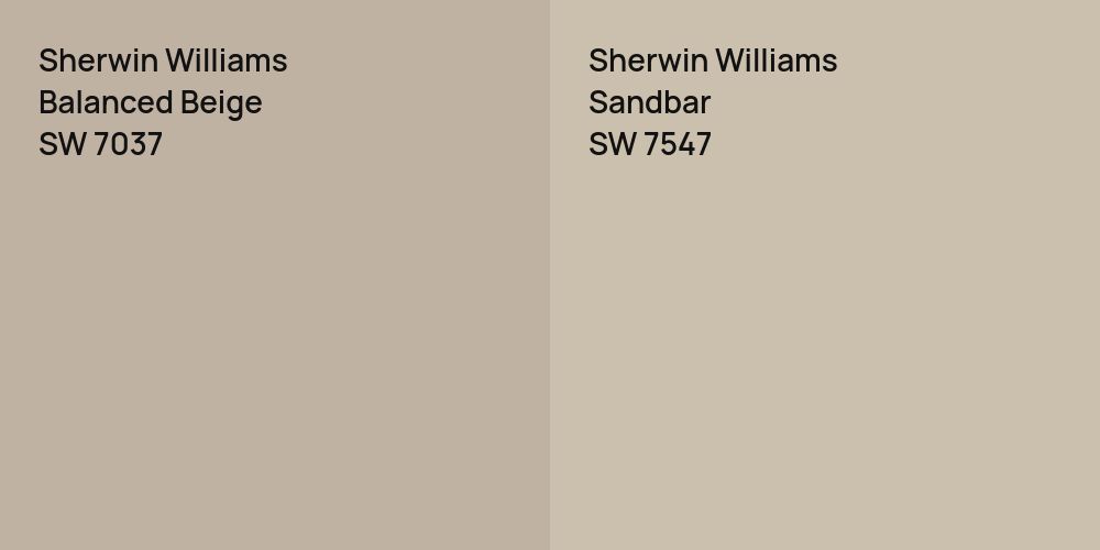 Sherwin Williams Balanced Beige vs. Sherwin Williams Sandbar