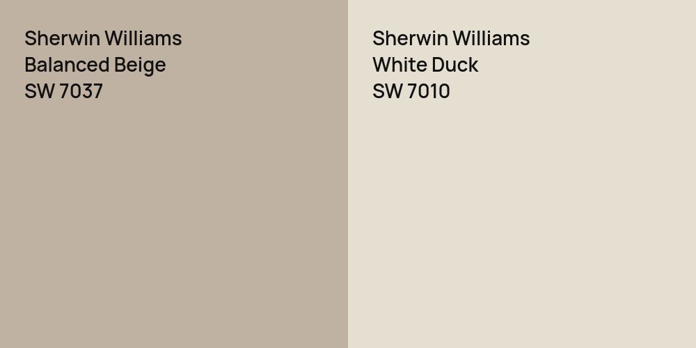 Sherwin Williams Balanced Beige vs. Sherwin Williams White Duck