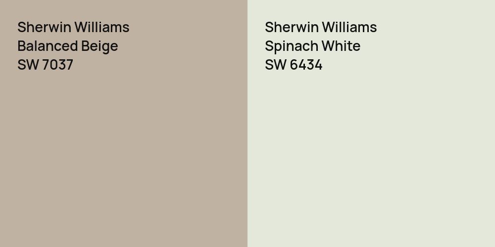 Sherwin Williams Balanced Beige vs. Sherwin Williams Spinach White