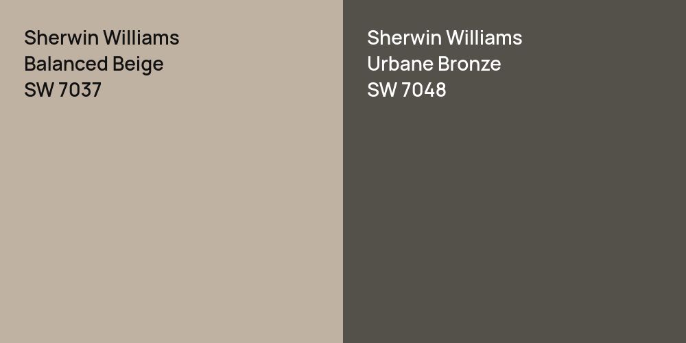 Sherwin Williams Balanced Beige vs. Sherwin Williams Urbane Bronze