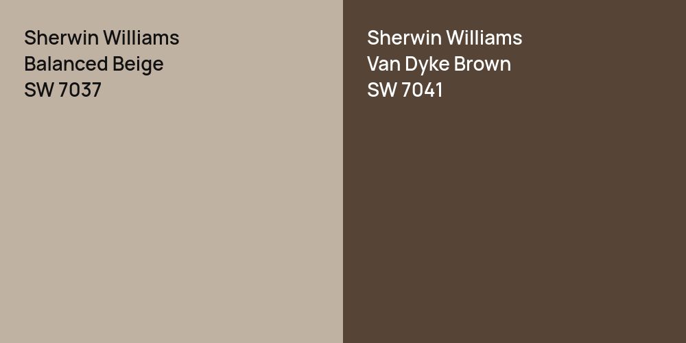 Sherwin Williams Balanced Beige vs. Sherwin Williams Van Dyke Brown