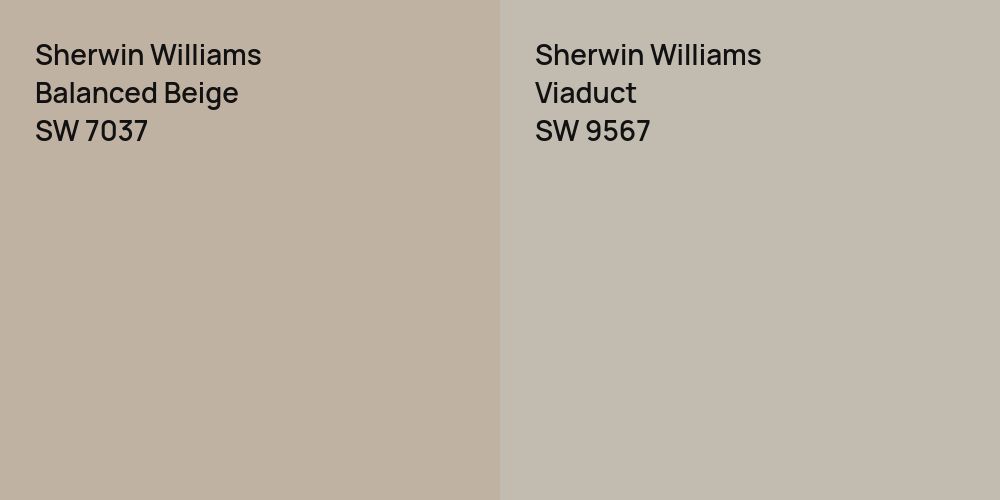 Sherwin Williams Balanced Beige vs. Sherwin Williams Viaduct