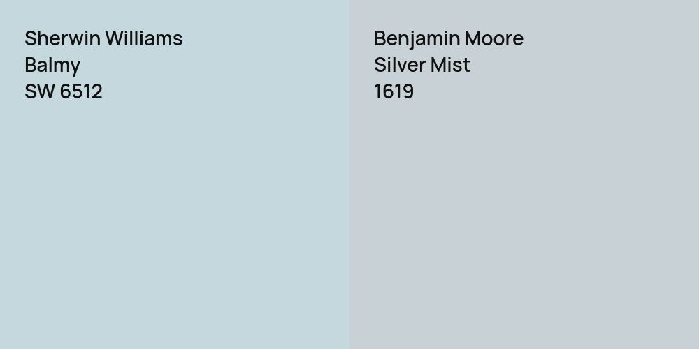 Sherwin Williams Balmy vs. Benjamin Moore Silver Mist