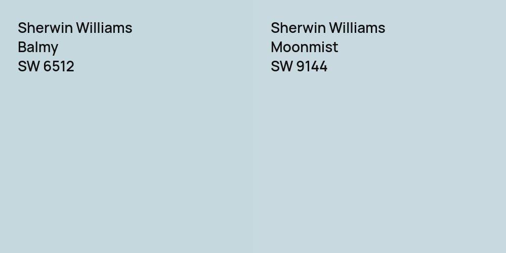 Sherwin Williams Balmy vs. Sherwin Williams Moonmist