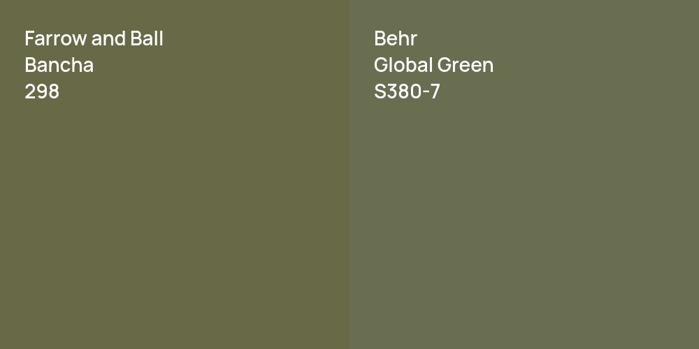 Farrow and Ball Bancha vs. Behr Global Green