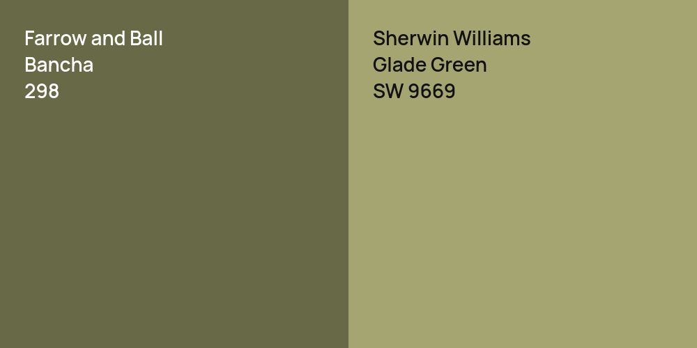 Farrow and Ball Bancha vs. Sherwin Williams Glade Green