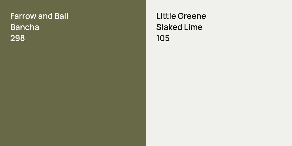 Farrow and Ball Bancha vs. Little Greene Slaked Lime