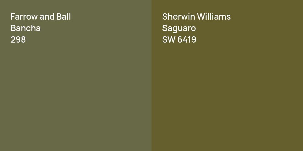 Farrow and Ball Bancha vs. Sherwin Williams Saguaro