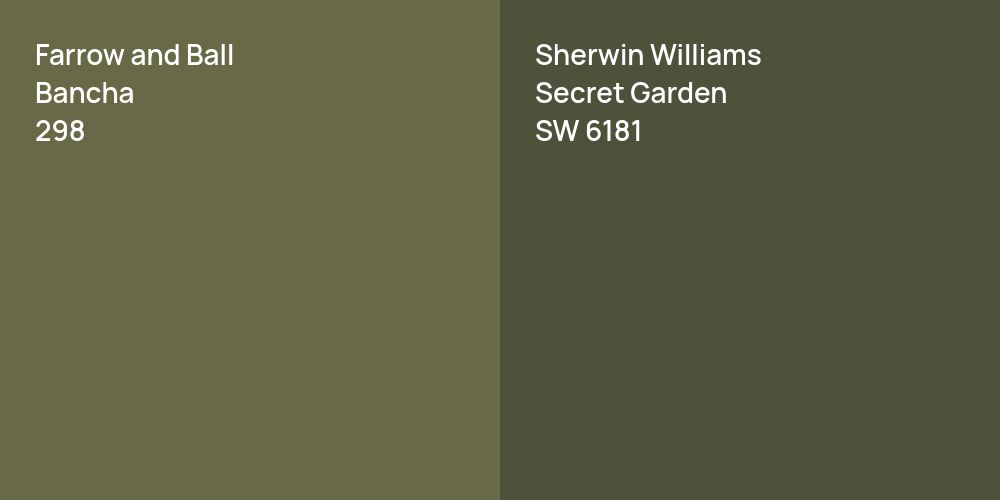 Farrow and Ball Bancha vs. Sherwin Williams Secret Garden