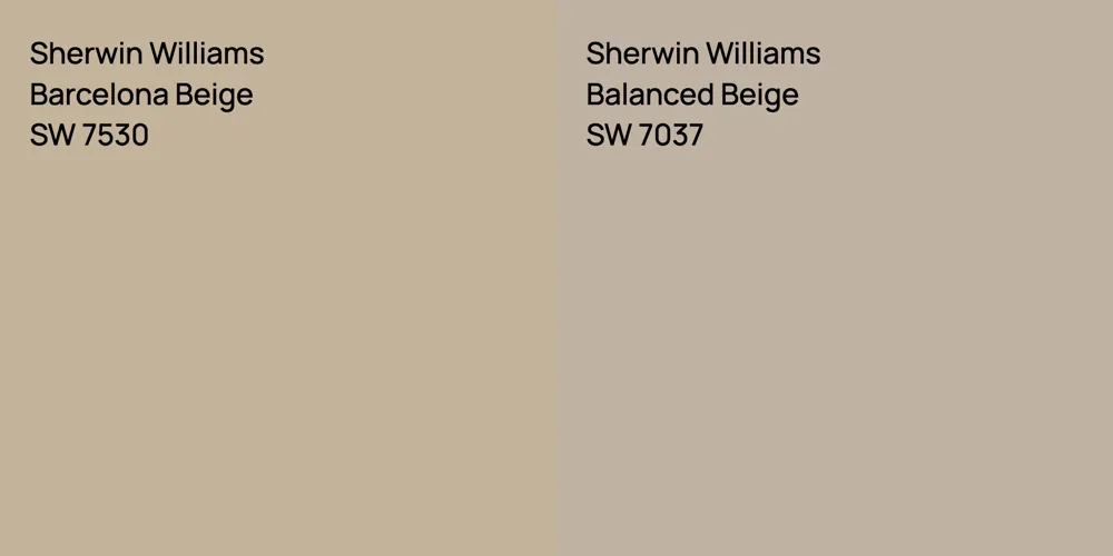 Sherwin Williams Barcelona Beige vs. Sherwin Williams Balanced Beige