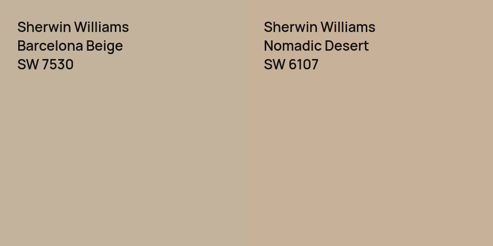 Sherwin Williams Barcelona Beige vs. Sherwin Williams Nomadic Desert