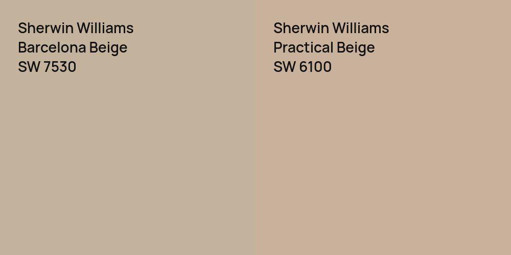 Sherwin Williams Barcelona Beige vs. Sherwin Williams Practical Beige