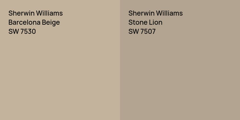 Sherwin Williams Barcelona Beige vs. Sherwin Williams Stone Lion